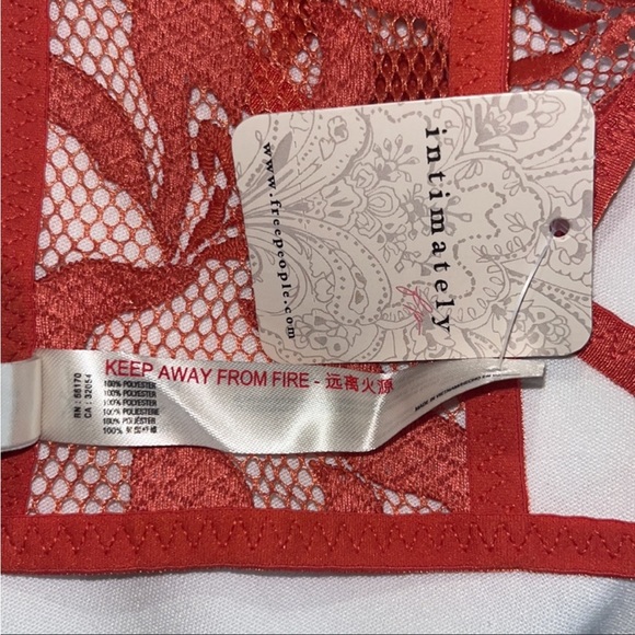 Free People Raya Embroidered Bralette / Red Henna Sz SMALL - Picture 6 of 11